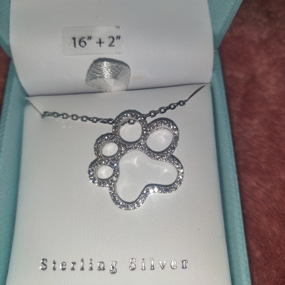 Contessa Di Capri Sterling Silver Paw Necklace - Picture 5 of 8